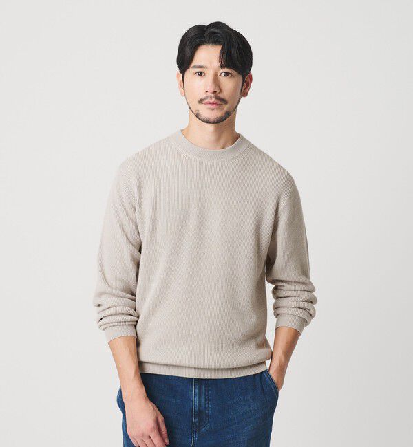 BEAUTY&YOUTH UNITED ARROWS「【WEB限定 WARDROBE SMART】マシーンウォッシャブル ウールミックス アゼ クルーネック」|ニット・セーター|
