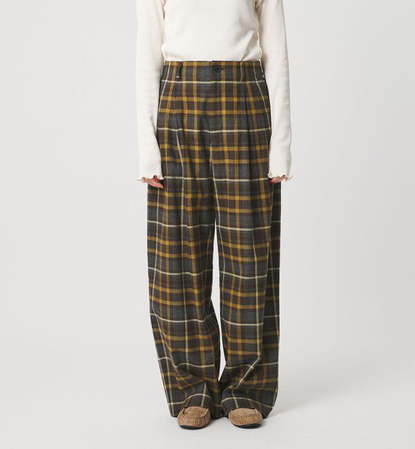 BEAUTY&YOUTH UNITED ARROWS「コットンフランネルチェック バックゴムワイドパンツ」|その他|