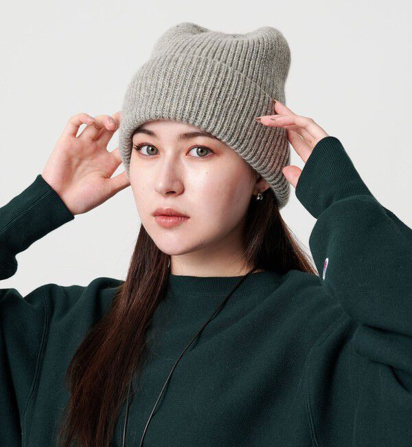 BEAUTY&YOUTH UNITED ARROWS「バックリボン ニットキャップ」|ニット帽|MD.GRAY