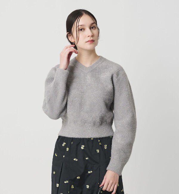 BEAUTY&YOUTH UNITED ARROWS「ラメフェザー Vネックニットプルオーバー」|ニット・セーター|