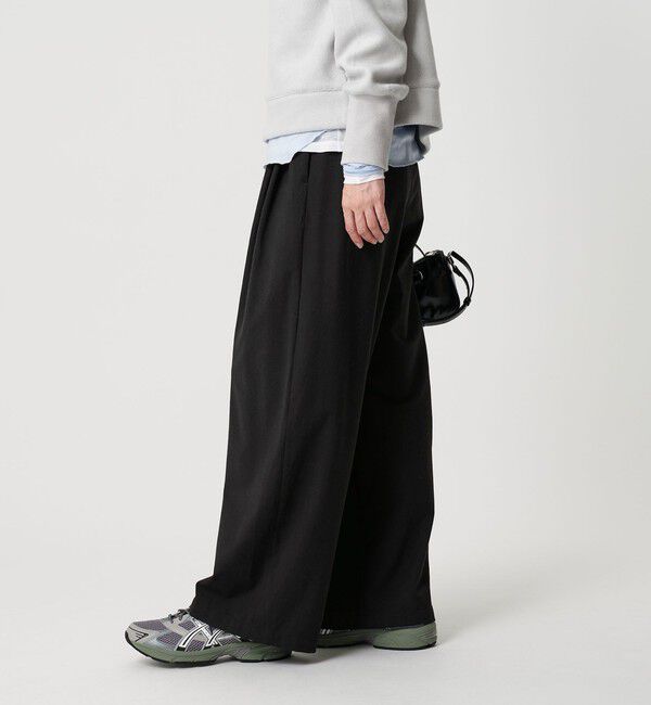BEAUTY&YOUTH UNITED ARROWS「毛ポリエステルレーヨンブレンド ワイドタックパンツ」|スラックス|