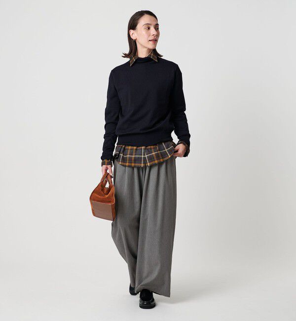 BEAUTY&YOUTH UNITED ARROWS「毛ポリエステルレーヨンブレンド ワイドタックパンツ」|スラックス|