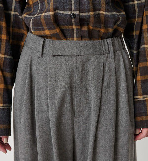 BEAUTY&YOUTH UNITED ARROWS「毛ポリエステルレーヨンブレンド ワイドタックパンツ」|スラックス|