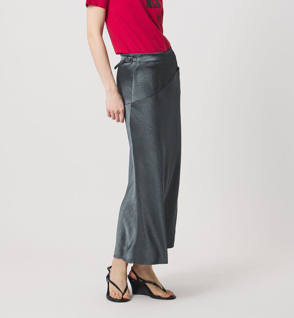 ATTISESSION「＜ATTISESSION＞サテン カットオフ ミディアム スカート」|スカート|