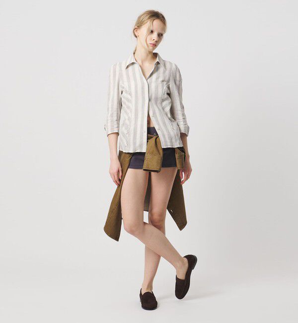 ATTISESSION「＜ATTISESSION＞コットン ギャザー 6分袖 シャツ」|シャツ・ブラウス|