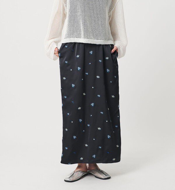 BEAUTY&YOUTH UNITED ARROWS「フラワー エンブロイダリー ドローストリング スカート ウォッシャブル」|スカート|