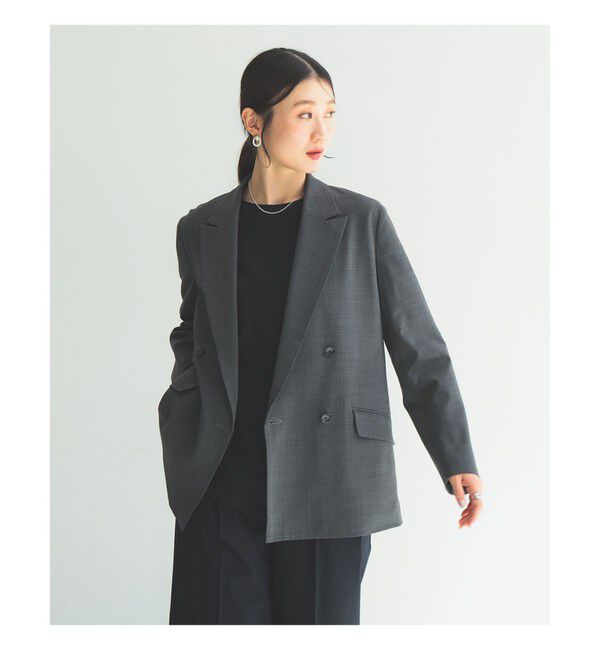 Demi-Luxe BEAMS 「Oggi &times; Demi-Luxe BEAMS / ボクシー テーラードジャケット」|ダッフルコート|CHARCOAL.GREY