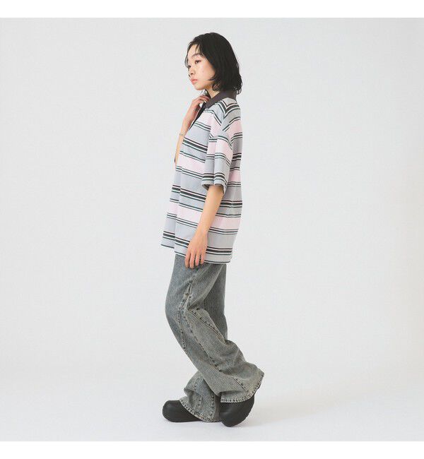 Ray BEAMS 「マルチ ボーダー ビッグ ポロ」|ポロシャツ|