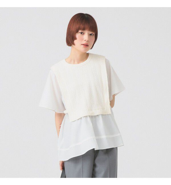 Ray BEAMS 「ケーブル ジャカード キリカエ プルオーバー」|Tシャツ・カットソー|