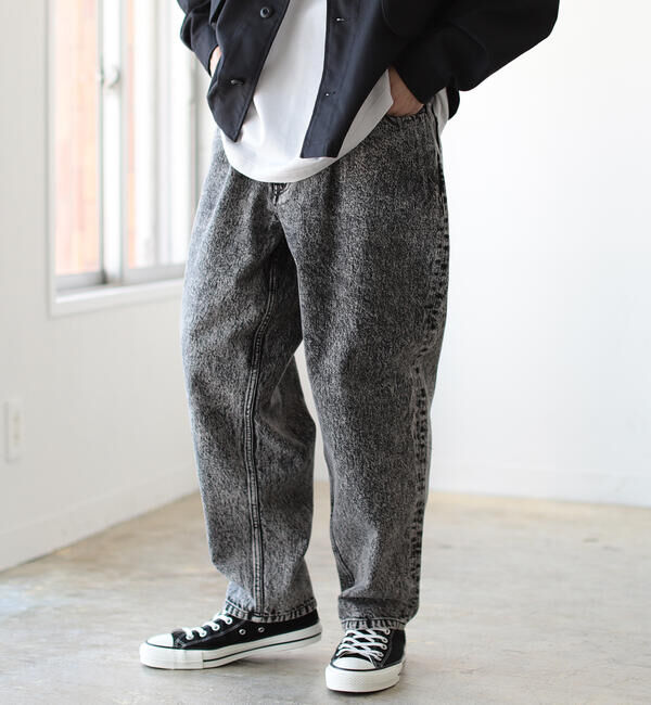 BEAMS「ワイド テーパード デニム」|デニム|BLACK(CHEMICAL)