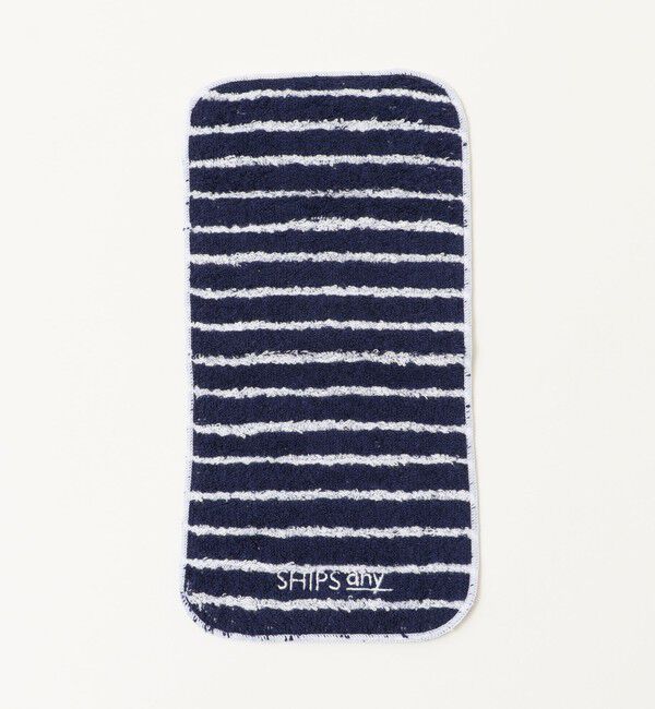 SHIPS any「SHIPS any: 今治 パイル生地 ボーダー ハンドタオル」|ハンカチ|ネイビー