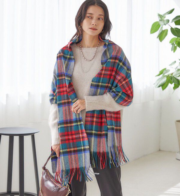 SHIPS for women「チェック カシミヤ ストール」|ストール|