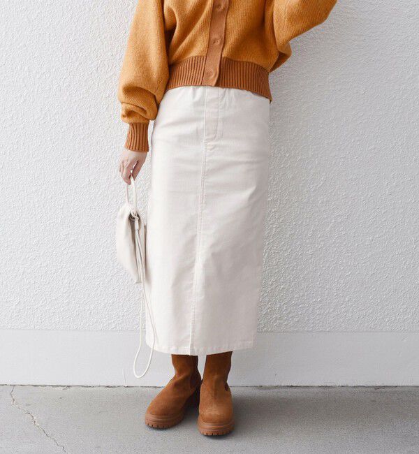SHIPS for women「*〈手洗い可能〉ストレッチ コーデュロイ イージー ナロー スカート ◇」|タイト|