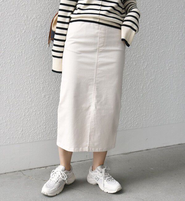 SHIPS for women「*〈手洗い可能〉ストレッチ コーデュロイ イージー ナロー スカート ◇」|タイト|