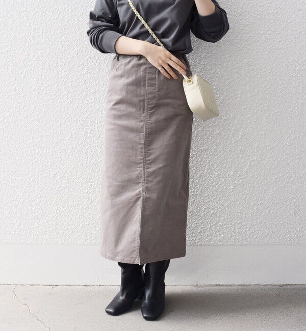 SHIPS for women「*〈手洗い可能〉ストレッチ コーデュロイ イージー ナロー スカート ◇」|タイト|