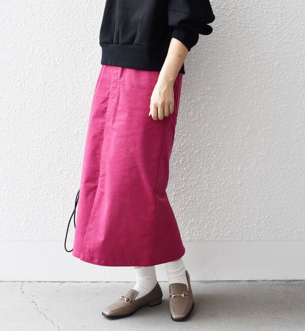 SHIPS for women「*〈手洗い可能〉ストレッチ コーデュロイ イージー ナロー スカート ◇」|タイト|