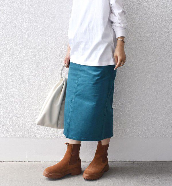 SHIPS for women「*〈手洗い可能〉ストレッチ コーデュロイ イージー ナロー スカート ◇」|タイト|コバルトブルー