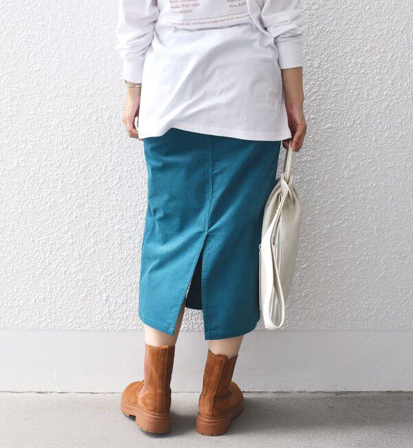 SHIPS for women「*〈手洗い可能〉ストレッチ コーデュロイ イージー ナロー スカート ◇」|タイト|