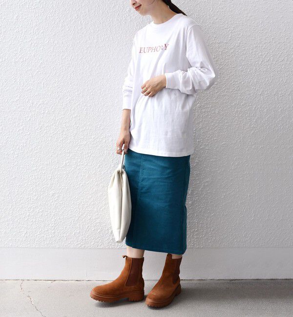 SHIPS for women「*〈手洗い可能〉ストレッチ コーデュロイ イージー ナロー スカート ◇」|タイト|