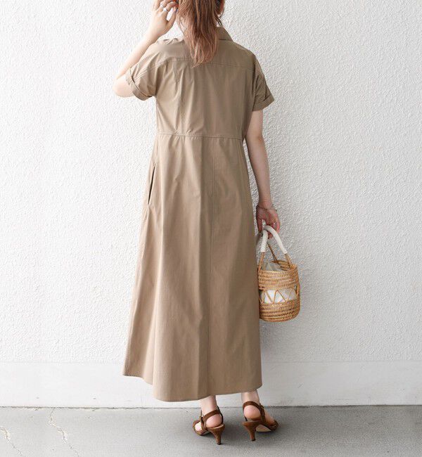 SHIPS any「SHIPS any:〈洗濯機可能〉フラットカラー Vネック フレア ワンピース」|ワンピース|