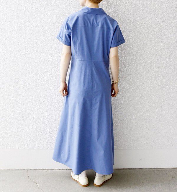 SHIPS any「SHIPS any:〈洗濯機可能〉フラットカラー Vネック フレア ワンピース」|ワンピース|