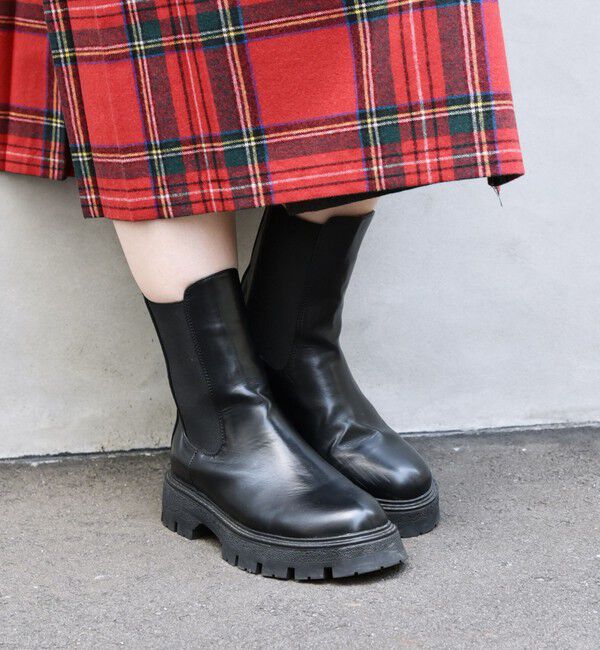 SHIPS any「【WEB限定】SHIPS any: トラックソール サイドゴア ブーツ 24FW」|ショートブーツ|