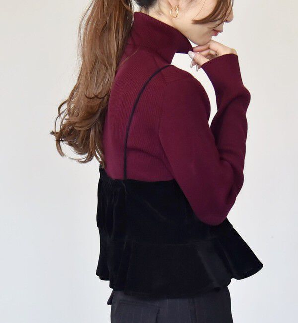 quaranciel「quaranciel:〈手洗い可能〉コットン タートルネック リブ ニット」|ニット・セーター|