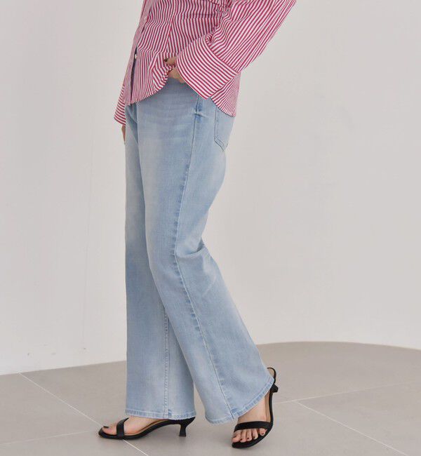quaranciel「quaranciel:〈洗濯機可能〉セミフレア デニム パンツ」|デニム|