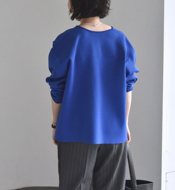 quaranciel「quaranciel:〈手洗い可能〉ニット ノーカラー ダブル ジャケット カーディガン」|カーディガン|