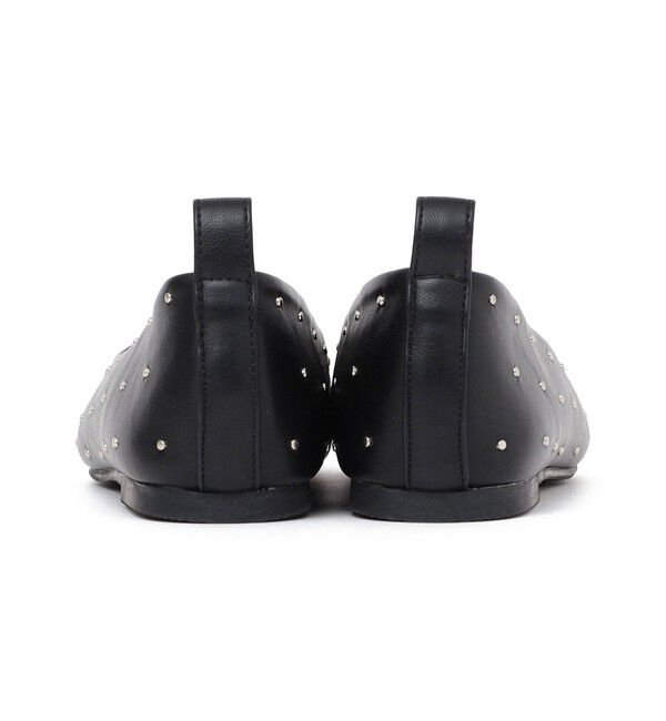 SHIPS any「【SHIPS any別注】eblouna: スタッズ スクエアトゥ フラット パンプス」|パンプス|