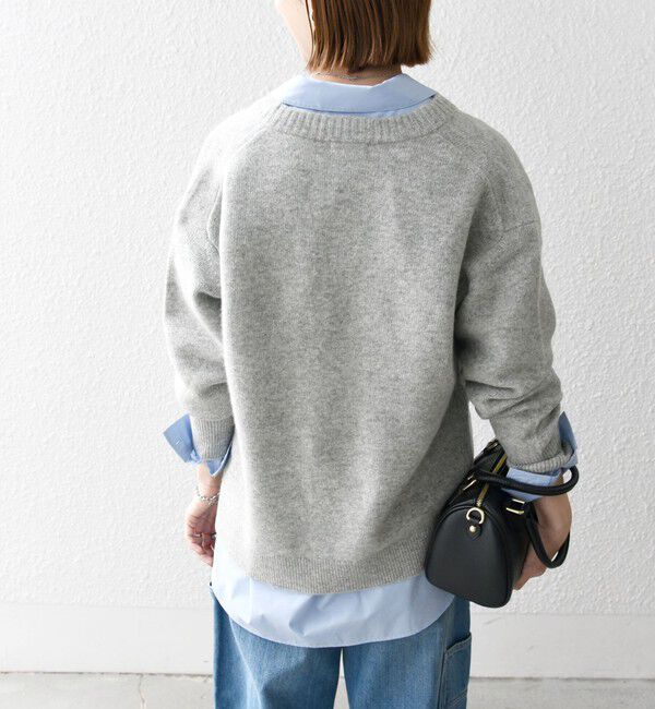 SHIPS any「SHIPS any:〈手洗い可能〉AQUA カシミヤ ミックス スキッパー カーディガン」|カーディガン|