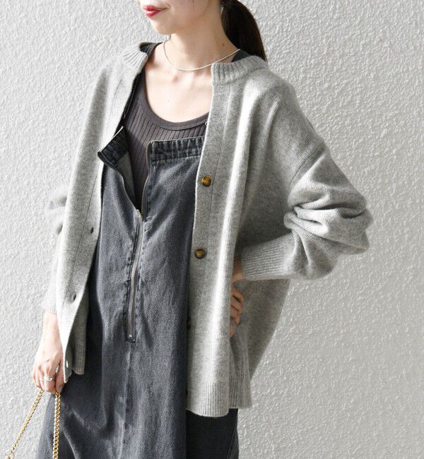 SHIPS any「SHIPS any:〈手洗い可能〉AQUA カシミヤ ミックス スキッパー カーディガン」|カーディガン|