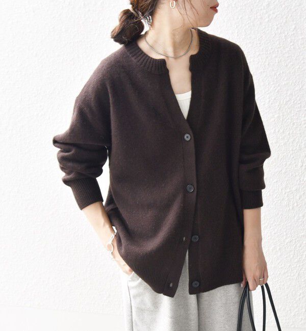 SHIPS any「SHIPS any:〈手洗い可能〉AQUA カシミヤ ミックス スキッパー カーディガン」|カーディガン|