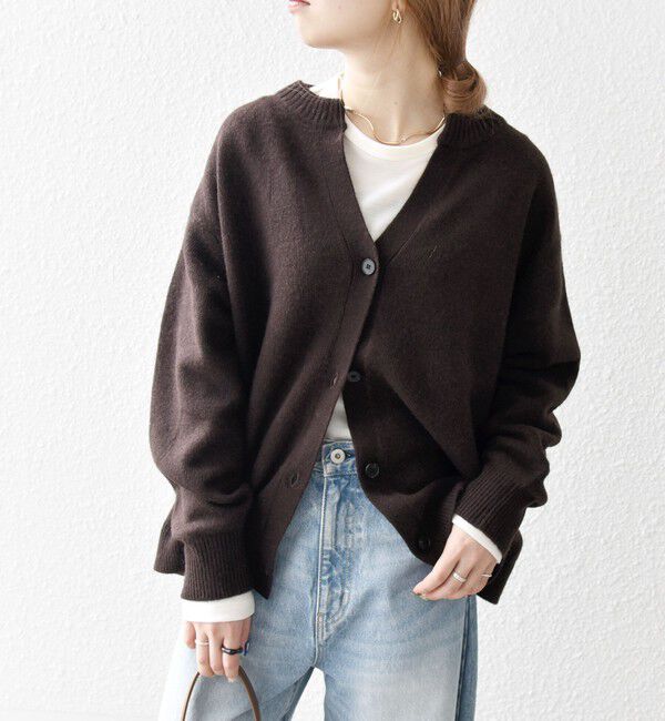 SHIPS any「SHIPS any:〈手洗い可能〉AQUA カシミヤ ミックス スキッパー カーディガン」|カーディガン|