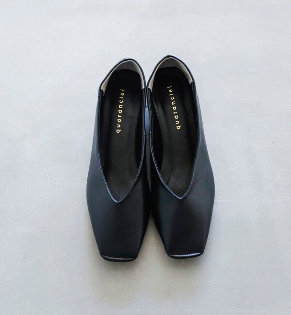 quaranciel「quaranciel: Vカット スクエア トゥ フラットシューズ」|パンプス|