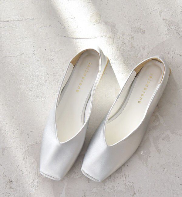 quaranciel「quaranciel: Vカット スクエア トゥ フラットシューズ」|パンプス|