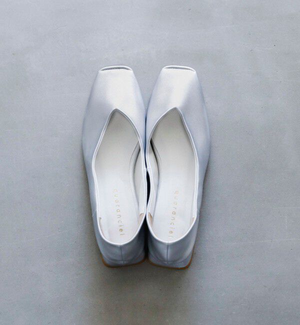 quaranciel「quaranciel: Vカット スクエア トゥ フラットシューズ」|パンプス|