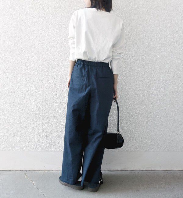 SHIPS any「SHIPS any:〈洗濯機可能〉リネン ミックス タック フレア ワイド パンツ」|その他|