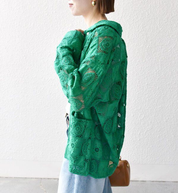 SHIPS any「SHIPS any:〈手洗い可能〉パッチワーク レース ジャケット シャツ」|その他|