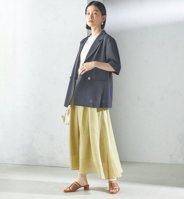 SHIPS for women「〈手洗い可能〉ダブル 半袖 ジャケット」|テーラードジャケット|