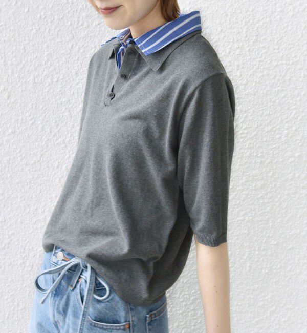 SHIPS for women「【WEB限定】〈手洗い可能〉ダブルカラー ショート スリーブ ポロ」|ポロシャツ|