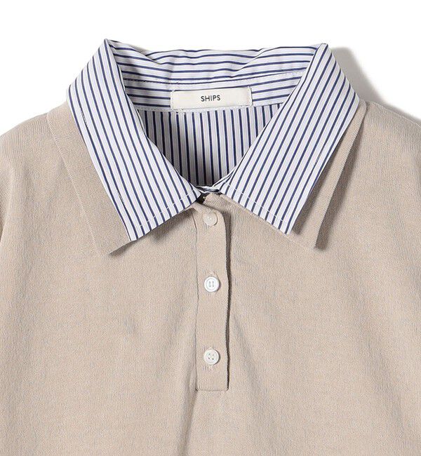 SHIPS for women「【WEB限定】〈手洗い可能〉ダブルカラー ショート スリーブ ポロ」|ポロシャツ|