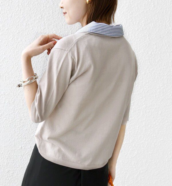 SHIPS for women「【WEB限定】〈手洗い可能〉ダブルカラー ショート スリーブ ポロ」|ポロシャツ|