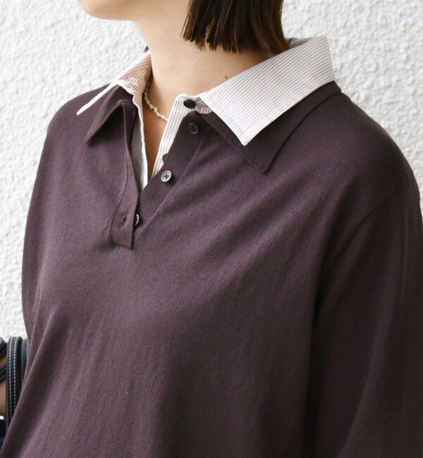 SHIPS for women「【WEB限定】〈手洗い可能〉ダブルカラー ショート スリーブ ポロ」|ポロシャツ|