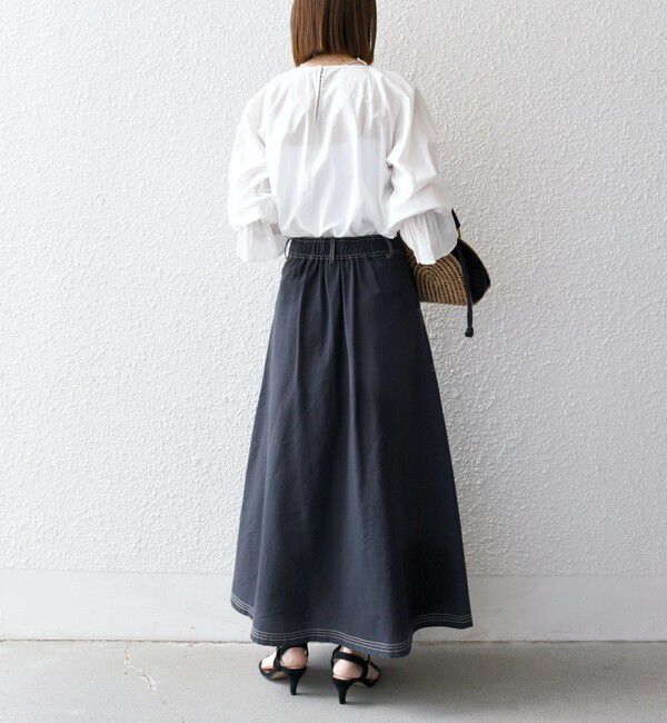 SHIPS any「SHIPS any:〈洗濯機可能〉オックス ステッチ フレア ロング スカート」|フレア|