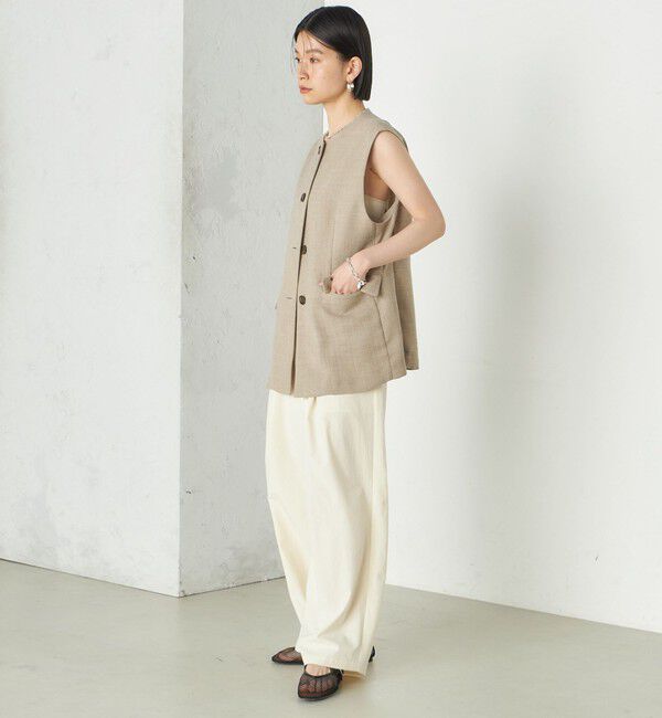 SHIPS for women「《予約》Wai＋:〈手洗い可能〉リネン ライク ベスト」|ベスト・ジレ|