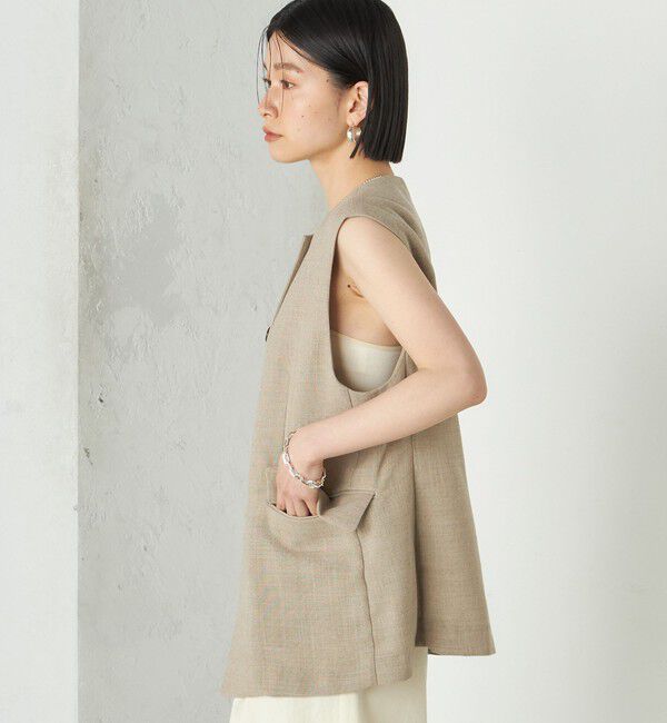 SHIPS for women「《予約》Wai＋:〈手洗い可能〉リネン ライク ベスト」|ベスト・ジレ|