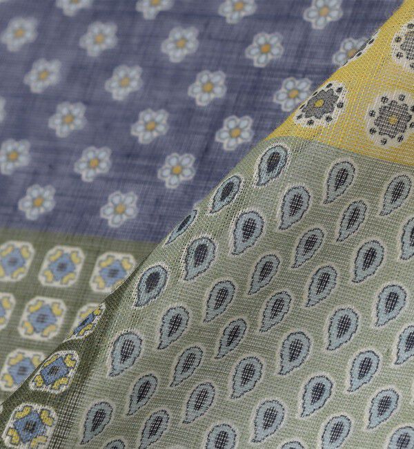 SHIPS「Vincenzo Miozza: 小紋柄 パネル スカーフ」|ストール|