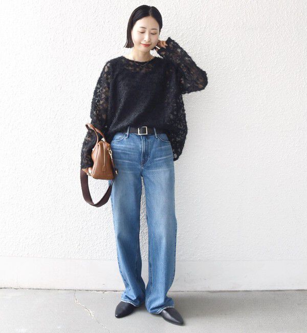 SHIPS for women「【WEB限定】〈手洗い可能〉チュール フェザー レース 羽織」|シャツ・ブラウス|