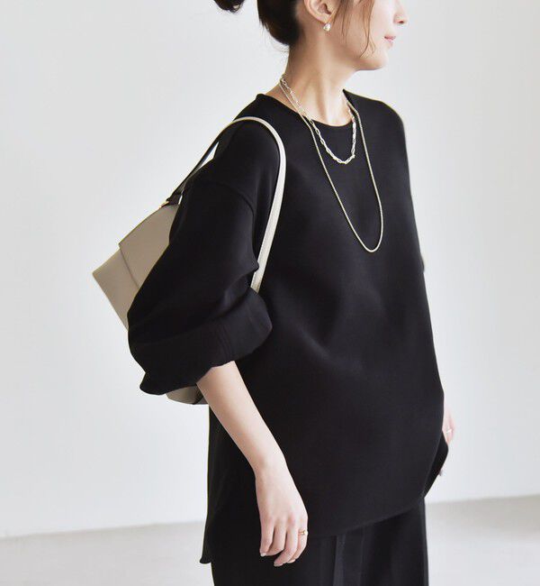 quaranciel「quaranciel:〈洗濯機可能〉ポンチ ボリュームスリーブ ビッグ スウェット プルオーバー」|スウェット・ジャージ|